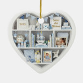 Tiny Shelves Personalized Baby Boy First Christmas セラミックオーナメント (裏面)