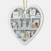 Tiny Shelves Personalized Baby Boy First Christmas セラミックオーナメント (左)