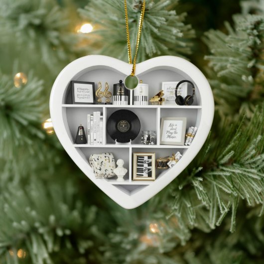 Tiny Shelves Piano Music Fan edition 2Dprint Heart セラミックオーナメント (ツリー)