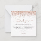 TINY SIZEグリッターフォトブライダルシャワーありがとう ノートカード (正面)