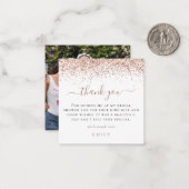 TINY SIZEグリッターフォトブライダルシャワーありがとう ノートカード (正面/裏面インサイチュ)