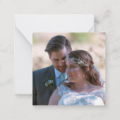 TINY SIZEEucalyptusスクリプト結婚写真感謝してい ノートカード (裏面)