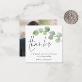 TINY SIZEEucalyptusスクリプト結婚写真感謝してい ノートカード (正面/裏面インサイチュ)