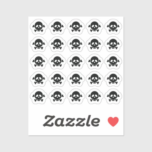 Tiny Skull and crossbones silhouette シール (シート)