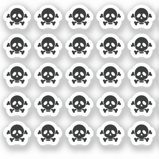 Tiny Skull and crossbones silhouette シール (正面)