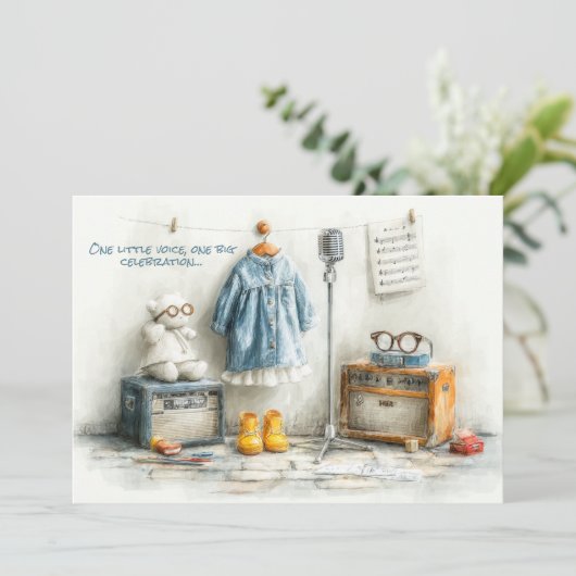 Tiny Songbird - 1st Birthday Girl 招待状 (スタンド正面)