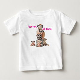 Tiny Soul, Big Dreams" テディベア トッドラーTシャツ ベビーTシャツ