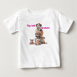 Tiny Soul, Big Dreams" テディベア トッドラーTシャツ ベビーTシャツ