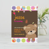 Tiny Teddy Bear パーソナライズパーティー 招待状 (スタンド正面)
