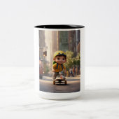 Tiny Terran Explorer：かわいいマグカップの冒険 ツートーンマグカップ (中央)