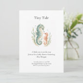Tiny Tide タツノオトシゴ ベビーシャワー招待状 招待状 (スタンド正面)