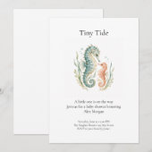 Tiny Tide タツノオトシゴ ベビーシャワー招待状 招待状 (正面/裏面)