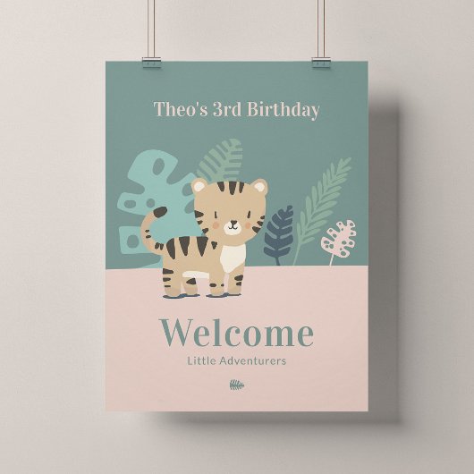 Tiny Tiger キッズの誕生日パーティー ウェルカム 18x24 ポスター