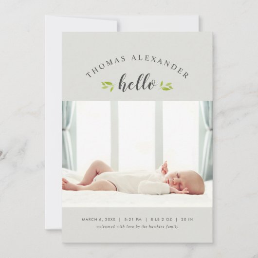 Tiny Tigs写真誕生のお知らせ 案内状 (正面)