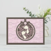 Tiny Toes ピンクの招待状 招待状 (スタンド正面)