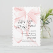 Tiny Toes Pretty Bows コケットベイビー招待状 招待状 (スタンド正面)