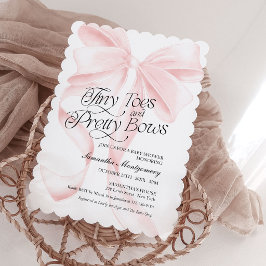 Tiny Toes Pretty Bows コケットベイビー招待状 招待状