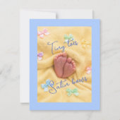 Tiny Toes Satin Bows Baby Shower Invitation 招待状 (正面)