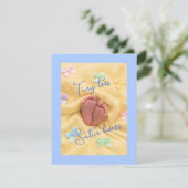 Tiny Toes Satin Bows Baby Shower Invitation 招待状 (スタンド正面)