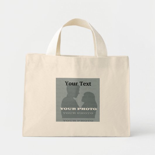 Tiny Tote Bag Natural Your Photo & Text Template ミニトートバッグ (正面)
