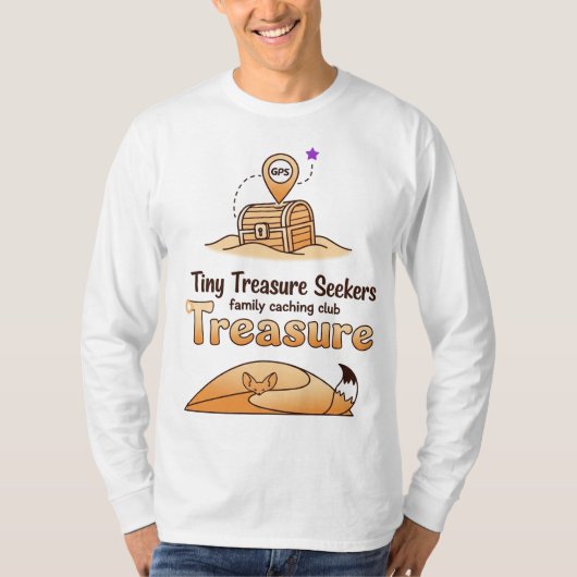 Tiny Treasure Seekers – ファミリーキャッシングクラブ Tシャツ (正面)