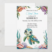 Tiny Turtleの水中冒険 招待状 (正面/裏面)
