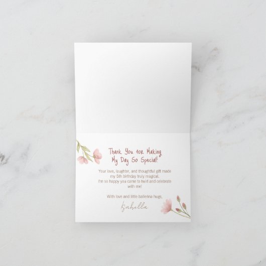Tiny Twirls – Ballerina  サンキューカード (内部)