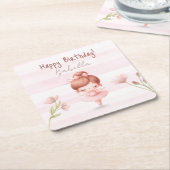 Tiny Twirls – Ballerina  スクエアペーパーコースター (アングル)