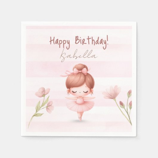 Tiny Twirls – Ballerina  スタンダードカクテルナプキン (正面)