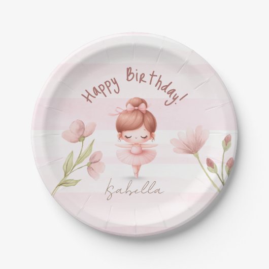 Tiny Twirls – Ballerina  ペーパープレート (正面)