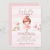 Tiny Twirls – Ballerina 招待状 (正面/裏面)