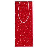 Tiny White Stars on Red Christmas ワインギフトバッグ (裏面)