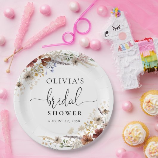 Tiny Wildflower ウェディングシャワーの紙皿 ペーパープレート (パーティー)