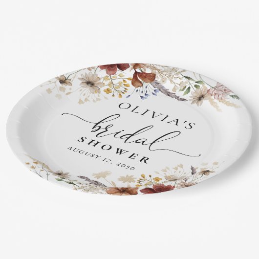 Tiny Wildflower ウェディングシャワーの紙皿 ペーパープレート (アングル)
