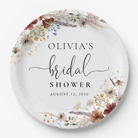 Tiny Wildflower ウェディングシャワーの紙皿 ペーパープレート (正面)