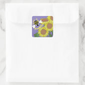 Tiny Yet Powerful Sunflower Sticker スクエアシール (バッグ)