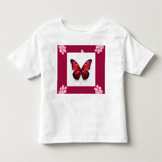 TinyTrend™ Butterfly Toddler 素晴らし Jersey Tシャツ (正面)