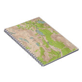 Tiogaのパス、カリフォルニア地形図 ノートブック (右側)