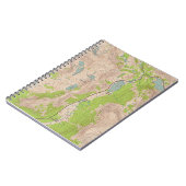 Tiogaのパス、カリフォルニア地形図 ノートブック (左側)