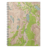 Tiogaのパス、カリフォルニア地形図 ノートブック (正面)