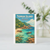 Tioman Island, Malaysia, in a vibrant tropical ポストカード (スタンド正面)