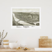 Tionesta, PAパノラママップ – 1896 ポスター (キッチン)