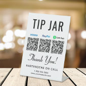 Tip Jar Venmo Paypal Cashapp QRコード テーブルスタンド 台座サイン