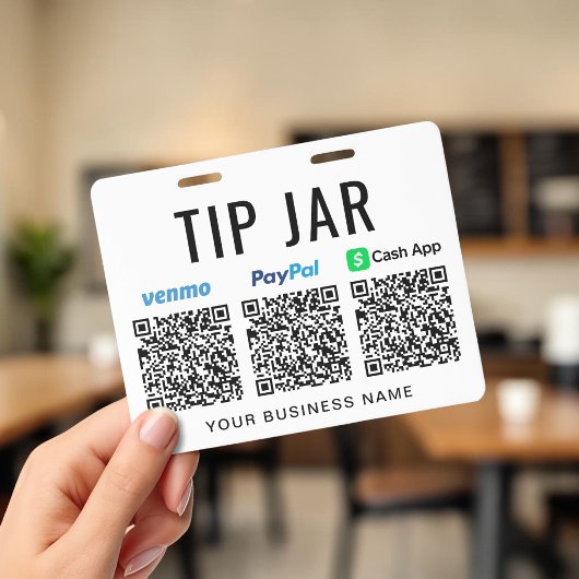 Tip Jar Venmo PayPal CashApp QR Codes Tipping バッジ