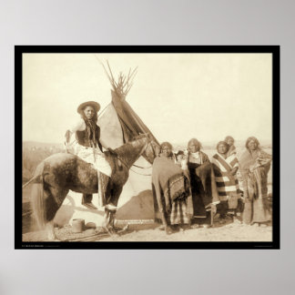 Tipi SD 1891の前に4人のラコタインディアン女性 ポスター