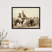 Tipi SD 1891の前に4人のラコタインディアン女性 ポスター (キッチン)