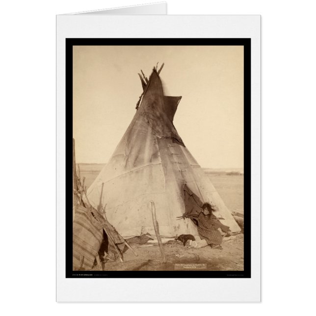 Tipi SD 1891年の外のOglalaの若いインディアン (正面)