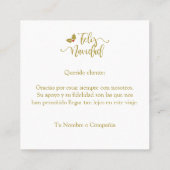 Tipografía en Español Feliz Navidad y Acebo スクエア名刺 (裏面)