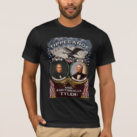 Tippecanoeの1840年の選挙の人の暗いワイシャツ Tシャツ (正面)