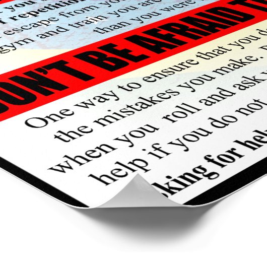 Tips for BJJ Beginners Gym Poster ポスター (角)